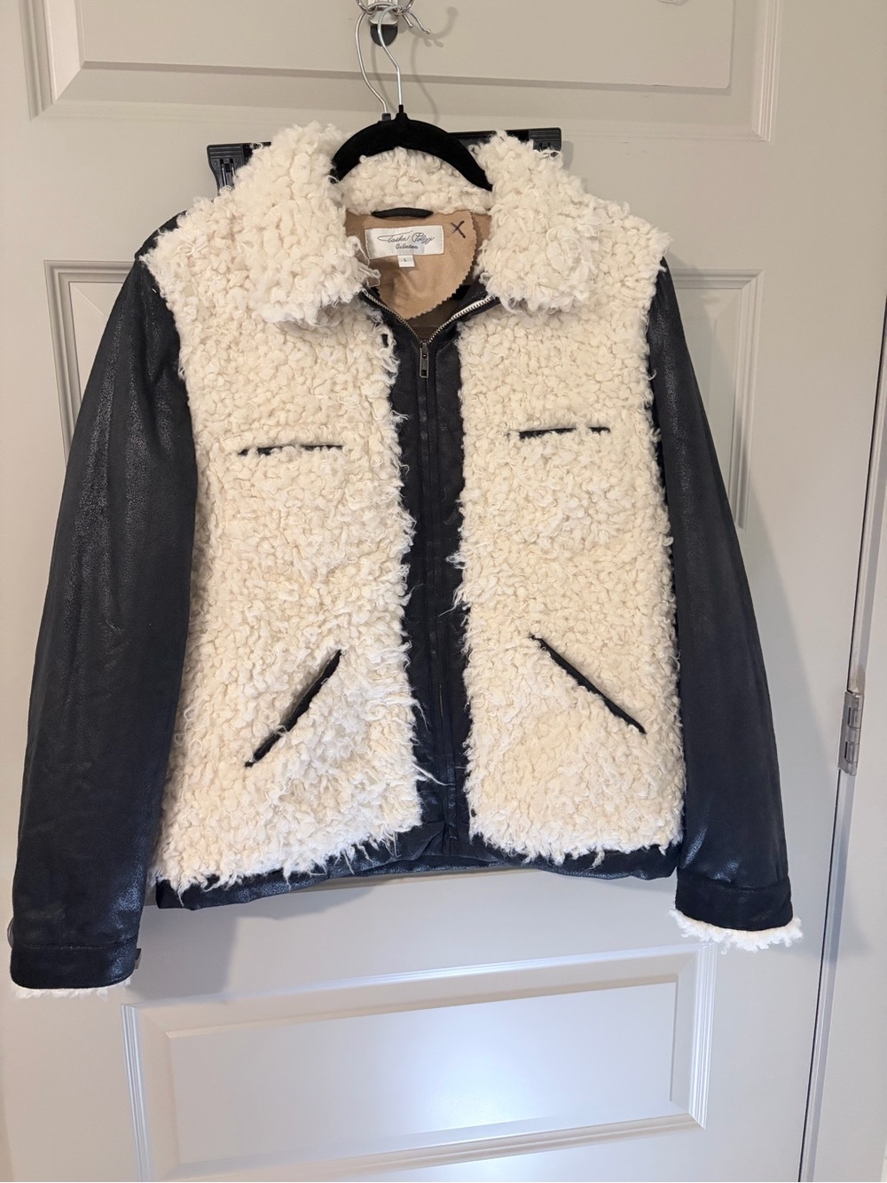 Tasha Polizzi Collection Rizzo Sherpa Faux Leather Moto Western Jacket L